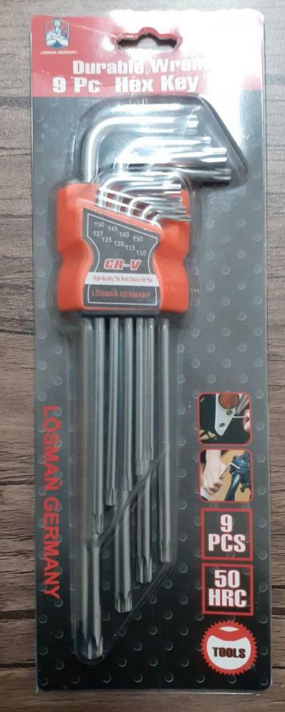 Extra Long Torx head Hex Key Set 9pcs Form T10 To T50 Losman